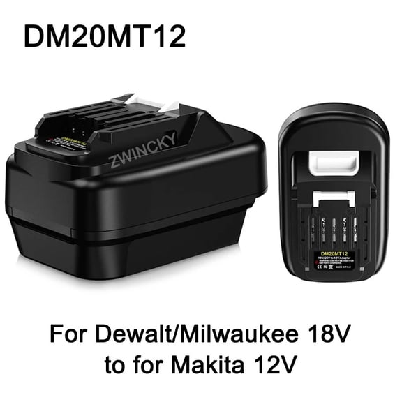 Adapter for De.walt 20V & for Mil*wau.kee 18V Battery Convert to for Ma.kita 12V Max CXT Lithium Ion BL1021B BL1016 Batteries, Work for Ma.kita 12V Cordless Power Tool(No Battery)