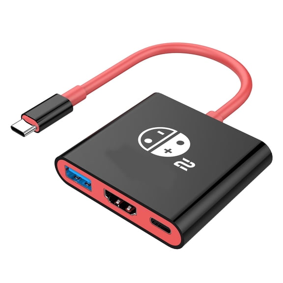 Adapter Docking Station for Switch 2/Switch OLED/Steam Deck, Portable Replacement Travel Dock with 4K@60Hz HDMI Output, 100W PD Fast Charging & USB 3.0 Hub for Type-C Devices
