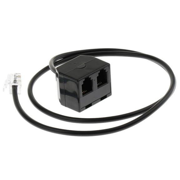 Adapter Extension Cord, 2 RJ-9 Double Female to Male 4P4C Adapter Cable