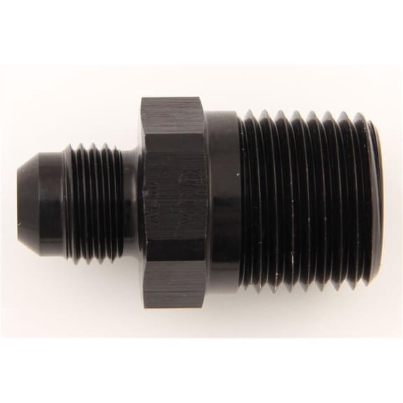 Adapter Fitting - Straight 6 AN Male to 0.5 in. NPT Male - Aluminum - Black Anodized