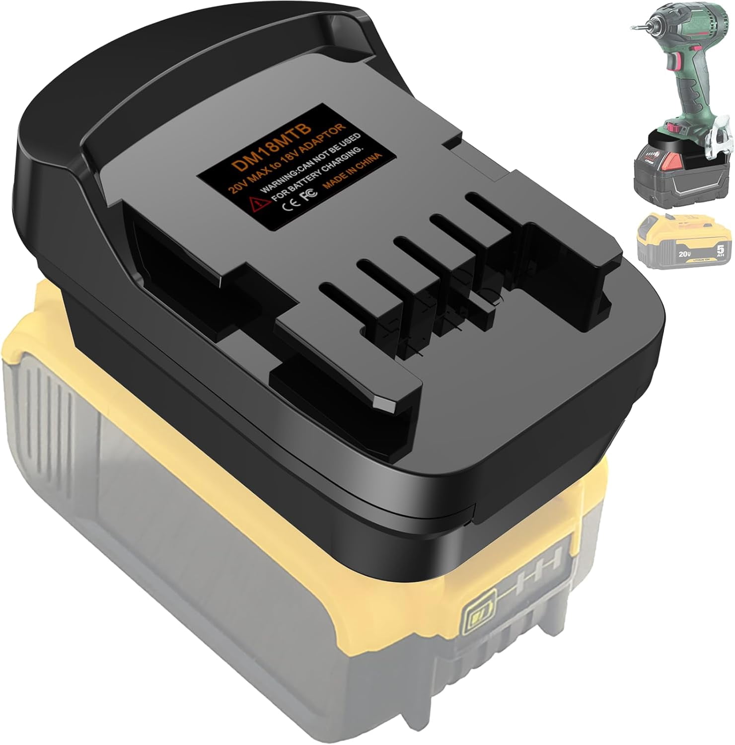Adapter for Meta*bo 18 V, for De*walt 20 V for Mil*wau*kee 18 V Battery Converter to for Me*tabo Tool, Replacement for Meta*bo Battery Packs 685050000 625549000 Li Tool Battery