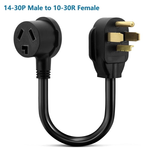 Adapter Outlet Electric Dryer Adapter,1.5Ft 30a 14-30p 4-prong to 10-30R 3-prong pigtail - 95410