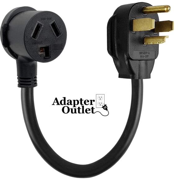 Adapter Outlet Electric Dryer Adapter, 30a 14-30p 4-prong to 10-30r 3-prong pigtail - 95410