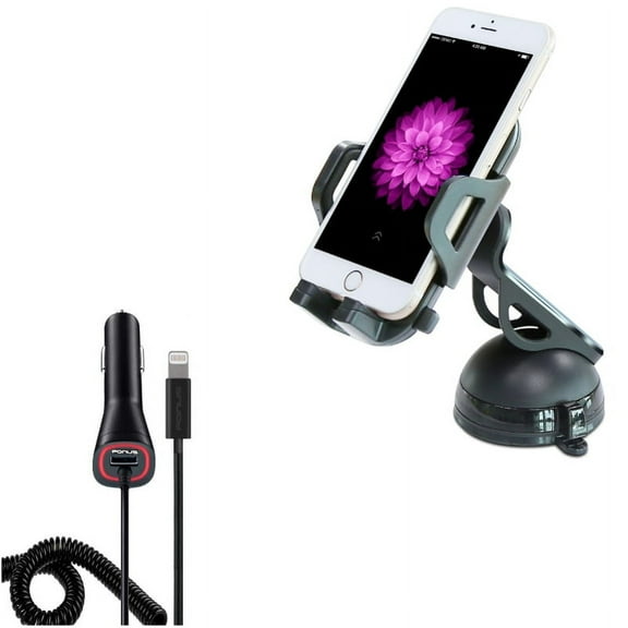 Adapter Power Quick Charger w Windshield Dash Car Mount for iPhone XS Max XR X 8 PLUS 7 Plus 6S Plus 6 Plus
