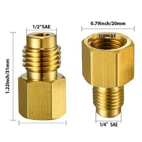 Adapter R410A 1/4 Sae Quick Connector To 1/2Acme/ 1/2Acme To 1/4Sae Connector
