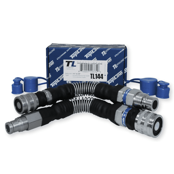 Adapter Set Flat Face Coupler | Converts 1/2 Body to 3/8 Body | Hydraulic Quick Connect Coupler | ISO 16028 | Model TL144
