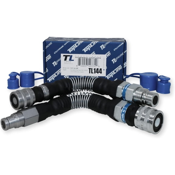 Adapter Set Flat Face Coupler | Converts 1/2 Body to 3/8 Body | Hydraulic Quick Connect Coupler | ISO 16028 | Model TL144