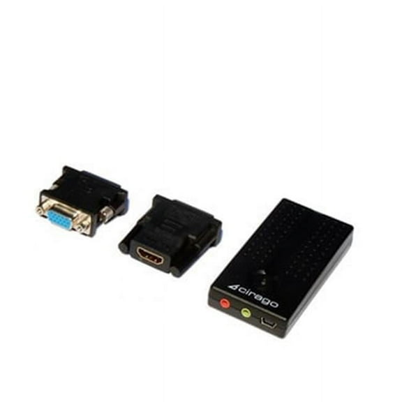 Adapter, USB to HDMI-DVI-VGA, BlacK