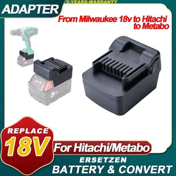 Adapter Use for Hitachi & for Metabo HPT 18v Tools,Converts for De*walt 20V or Mil*wau*kee M18 Li-ion Battery to Work for Hitachi 18v Lithium Cordless Tools and for Metabo HPT18V Slide Style Tools