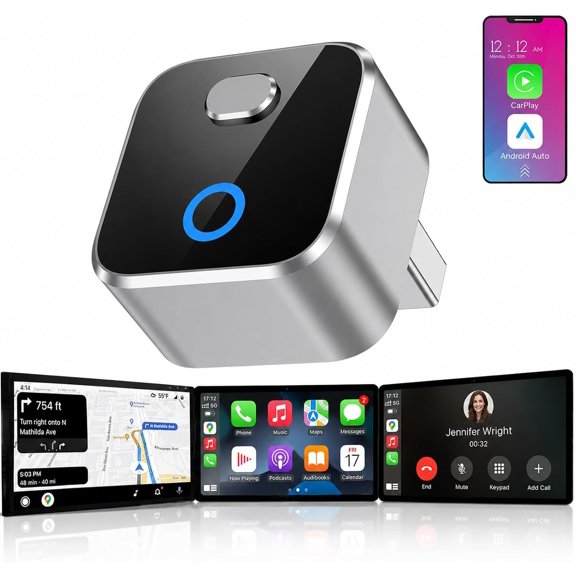 Adapter for , 2-in-1 USB Adapter for & Adapter, -Click User, Supports Map,,Spotify,etc Functional()