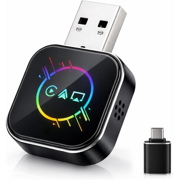 Adapter for &Android - 3 in 1 Dual Band WiFi 2.4G/5G & 5.3 Airplay Mirror Link Dongle with USB-A/Type-C Port, Plug & Play, OTA Update