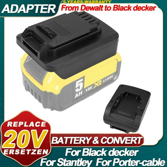 Adapter for De_wa+lt 20V Li-ion Battery Convert To for Black_ and_Decker 18V Tool Drill
