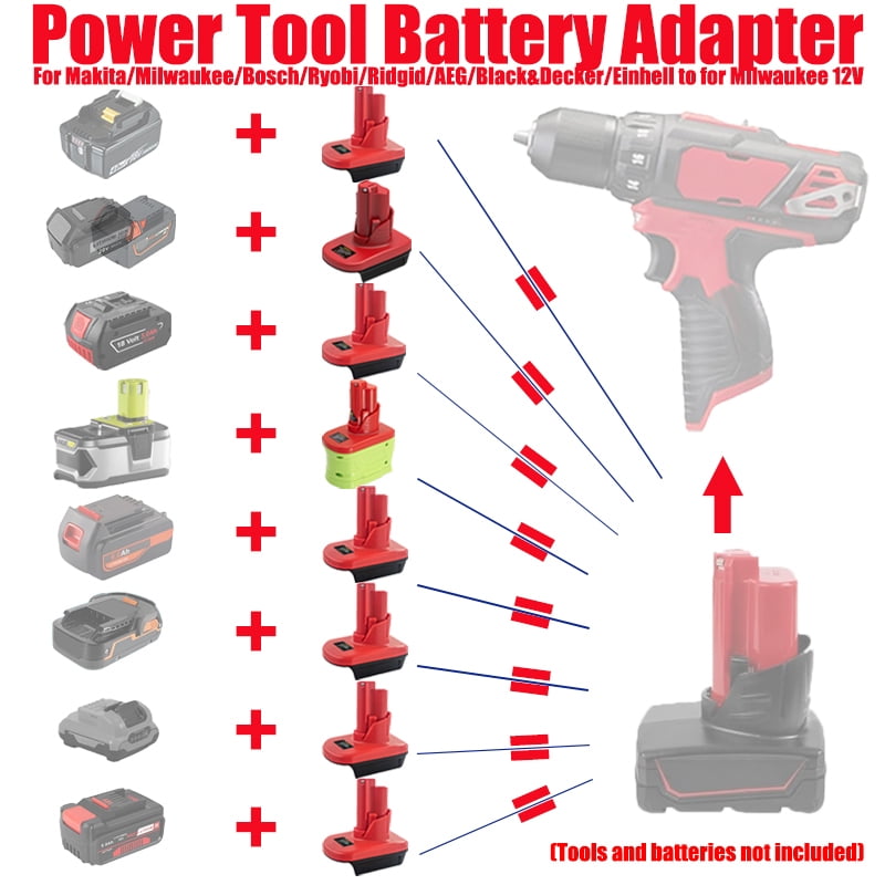 Adapter for Ein*hell 18v Battery Convert To Work for Mil*wau*kee 12V Power Tool