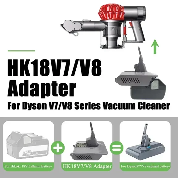 Adapter for Hita*chi for Hi*koki BSL1830 1860 18V Lithium Ion Battery Converter to Dy*son V7 V8 Vacuum Cleaner