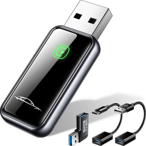 Adapter for , Mini Adapter, 2025 Upgraded Wired to Dongle, Plug & Play, OTA Upgrade, for iOS 10+ & with Wired (Gray)