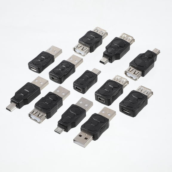 Adapter kit, includes 12 adapters, various/// male to female conversion connectors, suitable for computers, tablets, , mobile phones