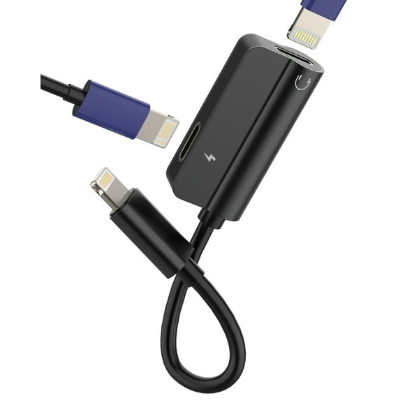 Double Lightning Headphone Adapter(2in1)for iPhone 14 13 12 Pro Max Dual Jack Charging Aux Audio Dongle for Apple MFi Certified Connector for iPad Splitter Tablet Cable Headset Charger Port Converter