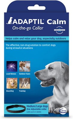 overdrivelse Isolere Slagter Adaptil Calm On-the-go Adjustable Calming Collar for Medium/Large Dogs -  Walmart.com