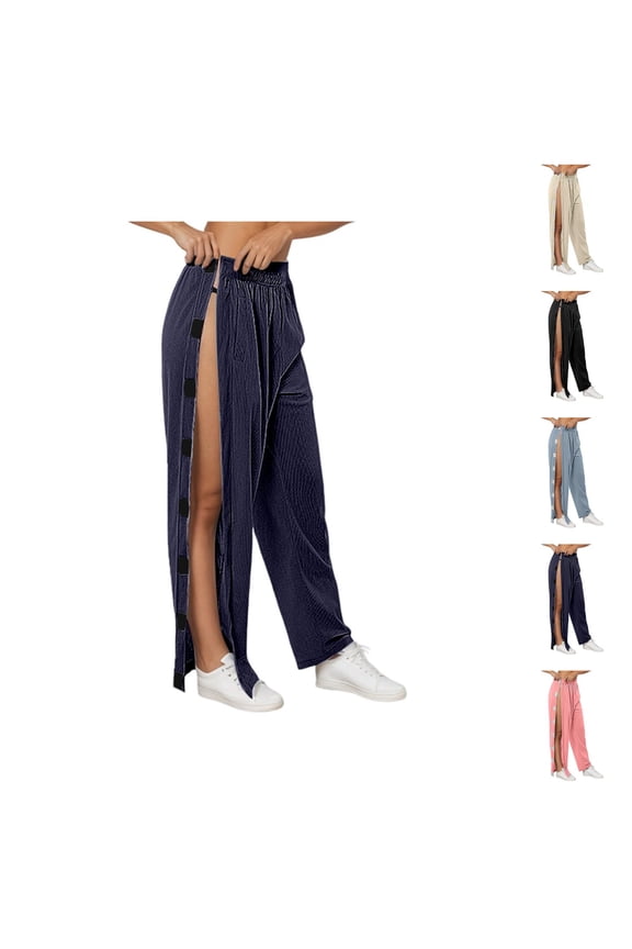 Adaptive Casual Pants With Side Pockets Easy On Off Closure Pull On Trousers For Limited Mobility And Post Recovery