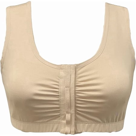 Adaptive Cotton Bra - Easy On Front Closure, Wide Straps, Elastic Underband