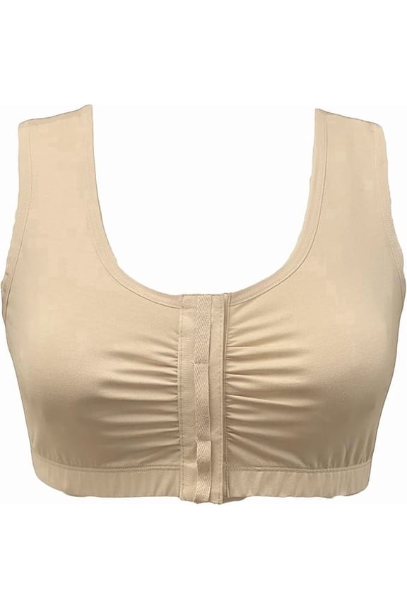 Adaptive Cotton Bra - Easy On Front Closure, Wide Straps, Elastic Underband