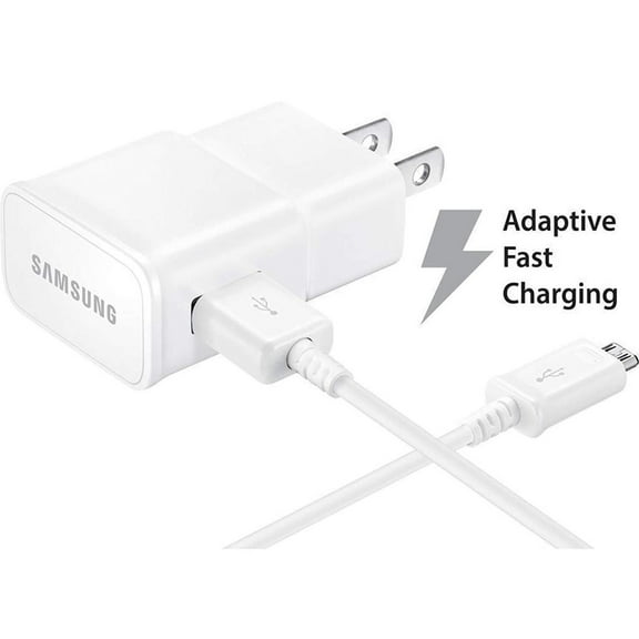 Adaptive Fast Charger Compatible with Samsung Galaxy Mega 5.8 [Wall Charger + 5 Feet USB Cable] WHITE - New