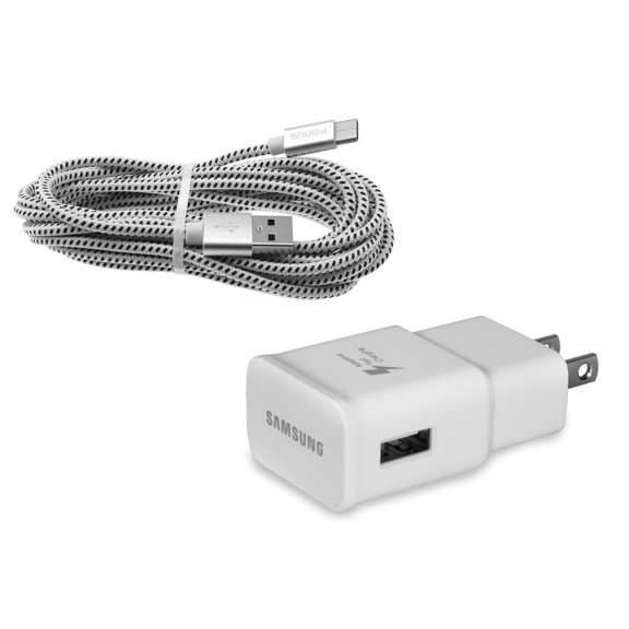 Adaptive Fast Charger Home Adapter 6ft Long Baided USB Cable Wire Z2Y for Samsung Galaxy S4 Active (GT-i9295) On5 Note Edge 4 3, J7, (2018) Refine, J5 J3 Emerge, 2 Mega 2 (2018) J2, J1, Halo