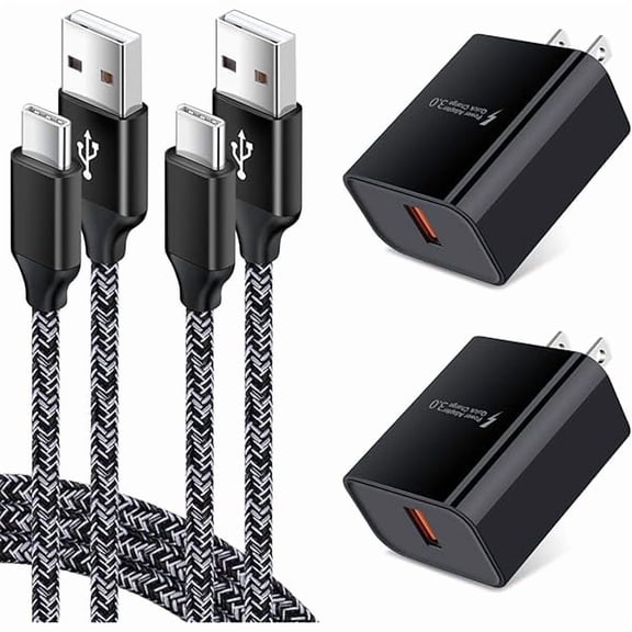 Adaptive Fast Charger for Samsung Galaxy S25 S24 S23 S22 S22+ S22 Ultra S21 S20 FE S20+ S10 S9 A21 A51 A71 A11 A10e A16 A15 A56 Note 20 Ultra, 18W Quick Charge Wall Charger Type C Fast Charging Cable