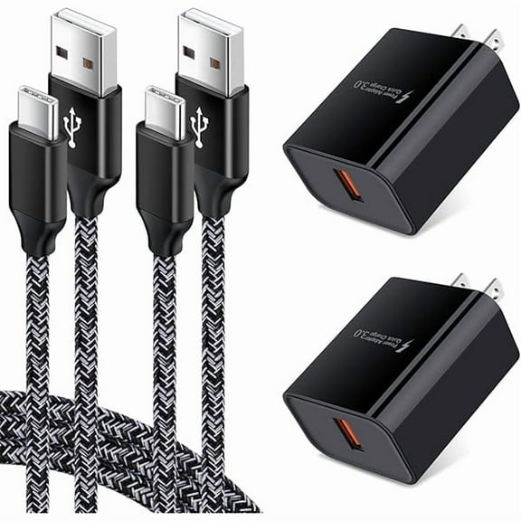 Adaptive Fast Charger for Samsung Galaxy S25 S24 S23 S22 S22+ S22 Ultra S21 S20 FE S20+ S10 S9 A21 A51 A71 A11 A10e A16 A15 A56 Note 20 Ultra, 18W Quick Charge Wall Charger Type C Fast Charging Cable