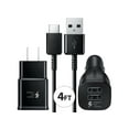 thumbnail image 1 of Adaptive Fast Charger Wall & Car 2x USB Type C Cable Combo Compatible with Samsung Galaxy Z Flip 5G Adaptive Fast Wall & Car Charger Adapter with 2x USB Type C Cable Kit - Black, 1 of 4