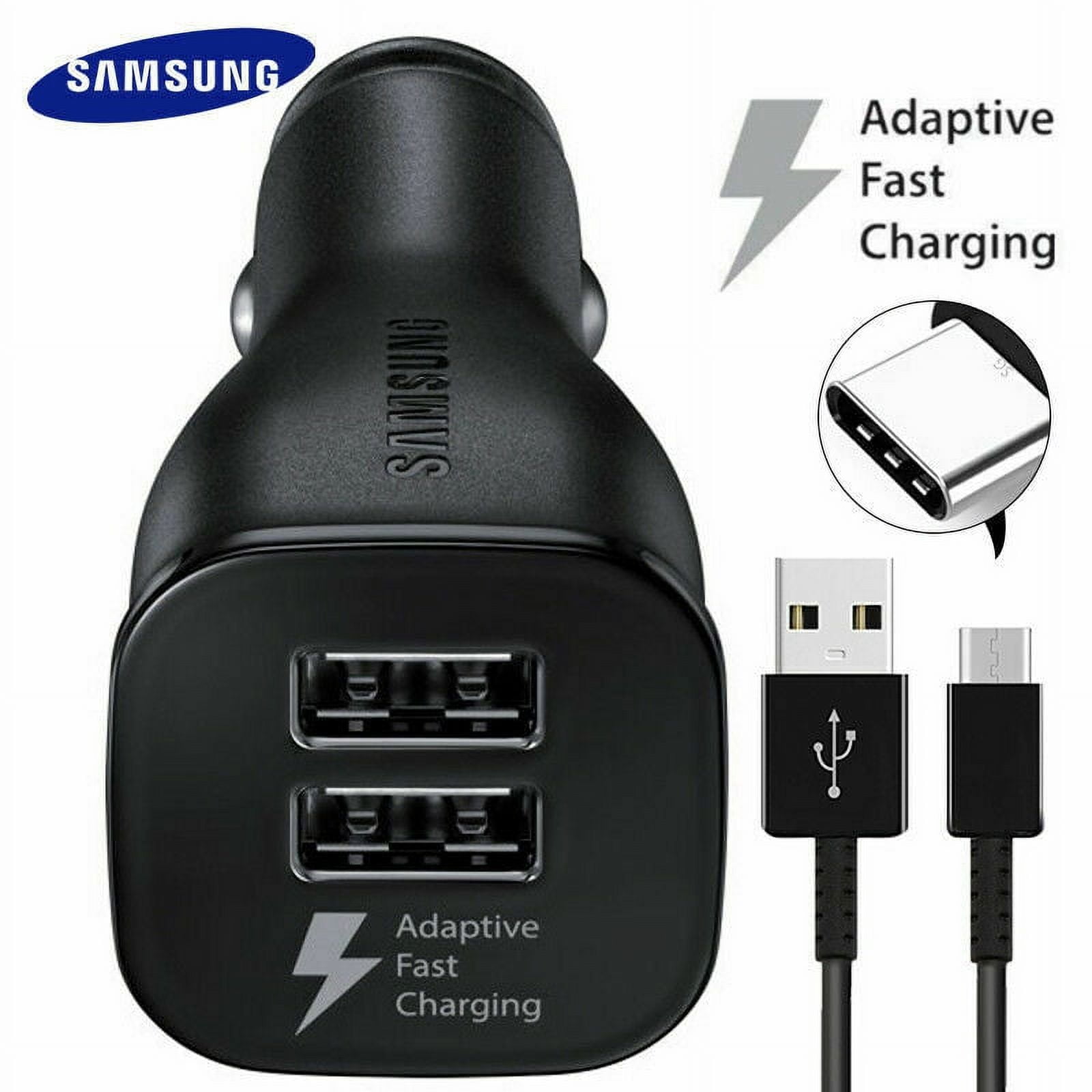 Adaptive Fast Charging Dual-Port Car Charger with USB Type C Charger ...