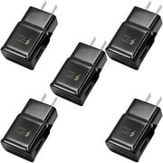 Adaptive Fast Charging Wall Charger Adapter Compatible Samsung Galaxy S8 S9 S10 S20 S21 S10e S6 S7 /Edge/Plus/Active, Note 5,Note 8, Note 9 and Other Smartphones/Devices, Quick Charge, 5-Pack