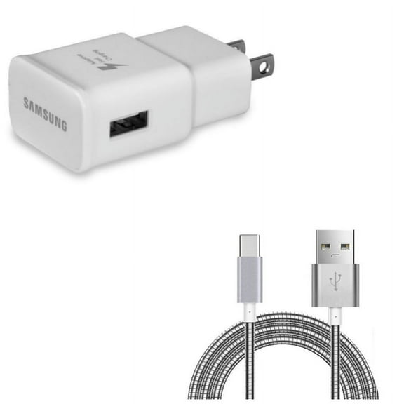 Adaptive Fast Home Charger w 6ft Metal USB Cable A6G for OnePlus 5T, 6T, 6, 7 Pro - Razer Phone 2 - RED Hydrogen One - Samsung Galaxy S9 Plus, S8+ S8, S10 Plus active S10e 5G Note 9 8 A9 A50