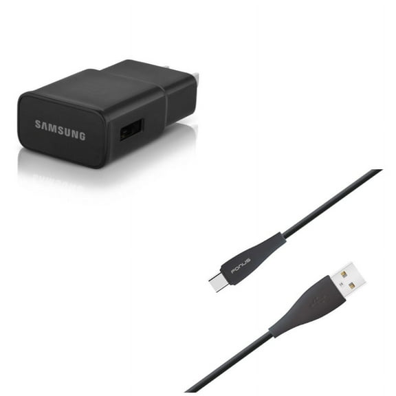 Adaptive Fast Home Charger w Type-C 10ft USB Cable R5N for OnePlus 5T, 6, 6T, 7 Pro - Razer Phone 2 - RED Hydrogen One - Samsung Galaxy Tab S3 9.7 S9 Plus, S8+ S8, S10e S10 Plus active 5G