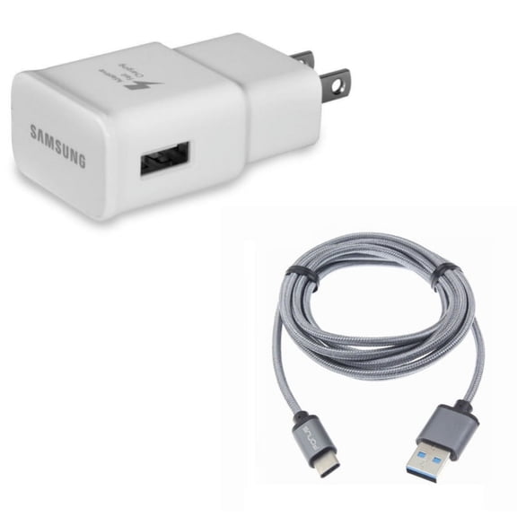 Adaptive Fast Home Charger w Type-C 10ft USB Cable Y4E for OnePlus 5T, 6T, 6, 7 Pro - Razer Phone 2 - RED Hydrogen One - Samsung Galaxy S9 Plus, S8+ S8, S10 Plus active S10e 5G Note 9 8 A9 A50