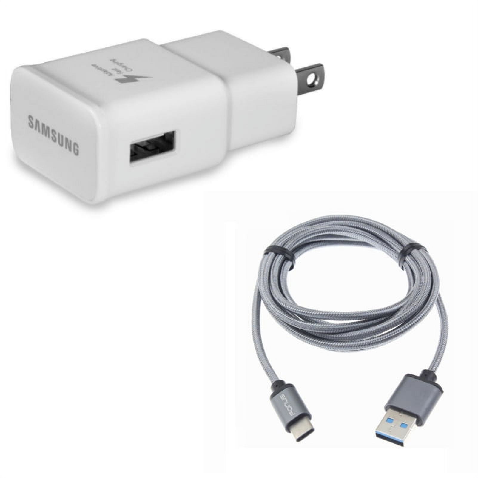 Adaptive Fast Home Charger w Type-C 10ft USB Cable Z9G for LG G7 ThinQ, Stylo 4 - Motorola One, Moto Z4 Z3 Play Z2 Play Z Play Droid Force Droid X4 G7 Power Play G6 - Nokia 8, 7.1, 3.1 Plus