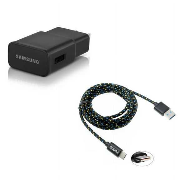 Adaptive Fast Home Charger w Type-C 6ft USB Cable D6K for LG V40 ThinQ, V35 ThinQ, Q7 Plus, Google Nexus 5X, G8 ThinQ, G7 ThinQ, G Pad X II 10.1, Stylo 4 Plus - Microsoft Surface Go (10")