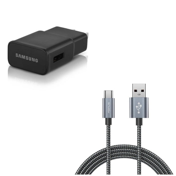 Adaptive Fast Home Charger w Type-C 6ft USB Cable N5V for Acer Liquid Jade Primo - Alcatel PulseMix, 7, Idol 5S 5 4S - ASUS Zenfone V Live, ROG Phone, AR 6 5z 4 Pro - Blackberry Motion, Key2