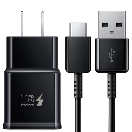 Adaptive Fast Wall Charger Adapter Compatible Samsung Galaxy S10 S9 S8 /Edge/Plus/Active,Note 9,Note 8,c9pro,LG G5 G6 G7 V20 V30 ThinQ Plus EP-TA with USB Type C to A Cable Cord