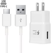 Adaptive Fast Wall Charger Adapter with USB Type C Cable Compatible with Samsung Galaxy S10 S10e / S9 / S9+ / S8 / S8 Plus/Active/Note 9 / Note 8 and More (1 Charger + 1 Cable)
