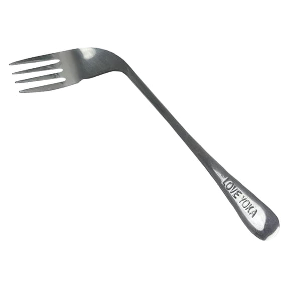 Adaptive Fork, Adaptive Utensils, 6.7 Inch Stainless Steel Angled Fork, Bendable Handle, Elderly Feeding Utensils, Deep Feeding Fork, Ergonomic Curved Utensils Right Hand for Patient Care