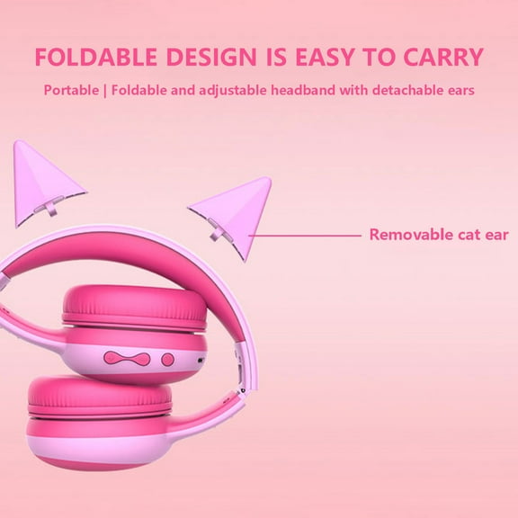 Adaptive Noise Cancelling with Smart Ambient Wireless Over-Ear Headphones, Bluetooth 5.3, Up to 70H Battery Life with Speed Charge, Lightweight, Comfortable & Foldable Design,Pink