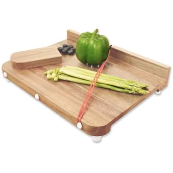 Adaptive One-Handed Cutting Board, Handicap Wooden Kitchen Chopping Boards, One Handed Adaptive Equipment Gadgets, Ideal Gift for Stroke Patient, Disabled People, Elderly Patients