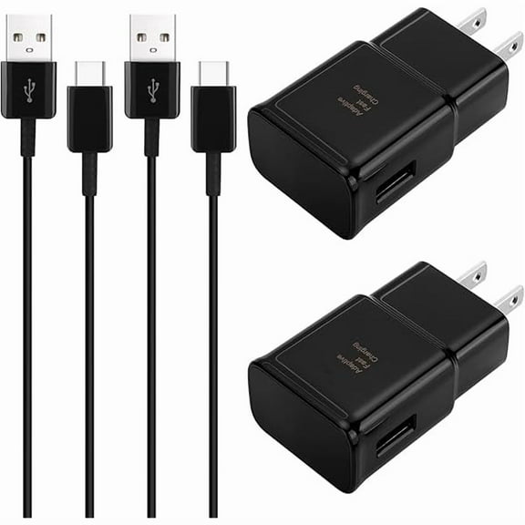 Adaptive Samsung Fast Charger kit with 8Ft USB Type C Charging Cable for Samsung Galaxy S8/S8 Plus/S9/S9 Plus/S10/S10e/S20/S20+/S21/S21+/S21 Ultra/S23/S22/S22+/S22/S25 Ultra/Note 8/Note 9/Note 10/20