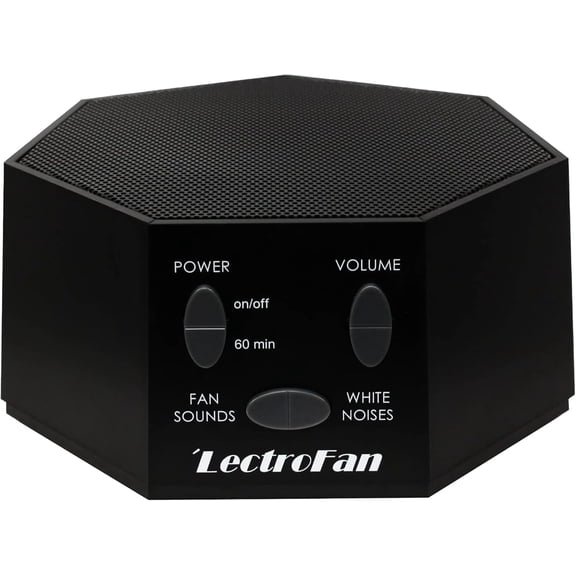 Adaptive Sound Technologies LectroFan Classic White Noise Machine - Global Power Edition with Adaptors for US, UK & EU - 20 Non-Looping Fan & White Noise Variations - Black