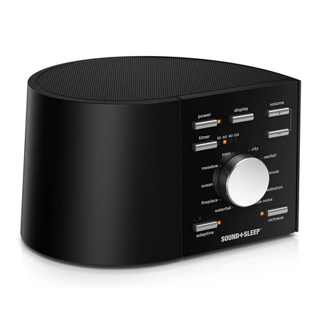 Adaptive Sound Technologies Sound + Sleep, White Noise Machine, Black