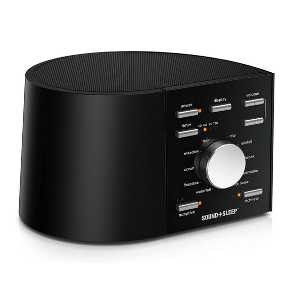 Adaptive Sound Technologies Sound + Sleep Noise Machine - White Noise Machine - Non-Looping Environmental/Nature Sounds for Sleep & Relaxation - With Sleep Timer & Headphone Jack - Black