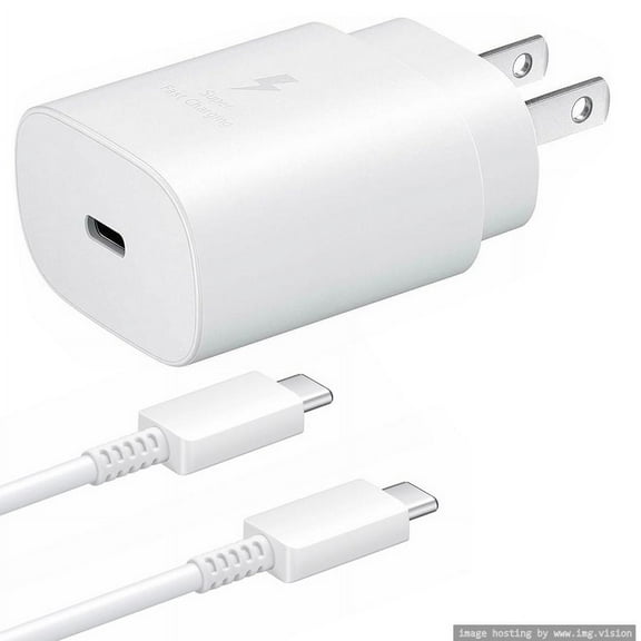 Adaptive Super Fast Charger Type C with Android Phone Charger C Cable for Samsung Galaxy S21/S21 Ultra/S10/S9/S23 / S23+ / S23 Ultra/S22/S22+/S22 Ultra/S20/S10 Plus/S10e/Note 10/Note 9/Note 8 White