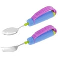 thumbnail image 1 of Adaptive Utensils with Nonslip Handle and Adjustable Silicone Strap 360° Rotatable Adaptive Eating Utensils Easy Grip Adaptive Spoon and Fork for Disability, 1 of 10