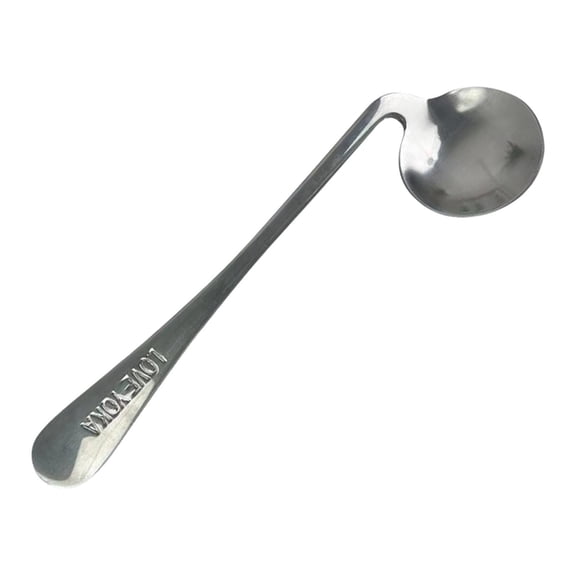 Adaptive Utensils Spoon, Parkinsons Utensils for Elderly Disabled Adults, 6.7 in Curved Angled Spoon and Fork Set, Lightweight Durable Metal Cutlery for Hand Tremors,1 Pc Self-Feeding Support Tool